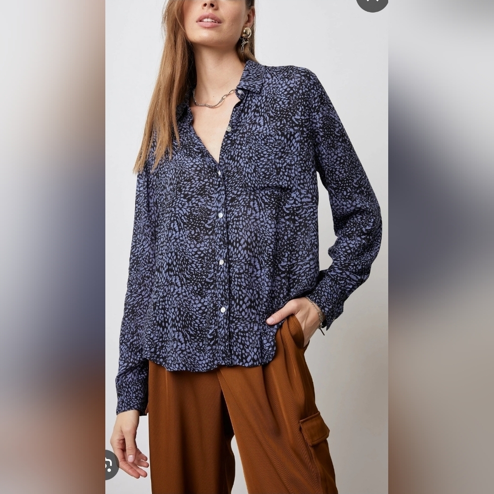 RAILS Josephine Midnight Lynx Shirt Sz M